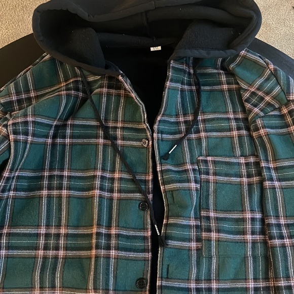 Plaid jacket with hood - Picture 2 of 2